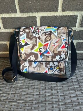 Tokidoki Tan Camo with Adios Star Pattern Messenger Bag